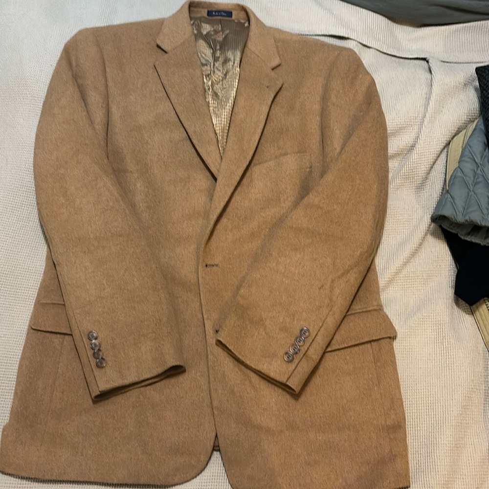 Turnbury wool blend sport coat blazer tan size 44R